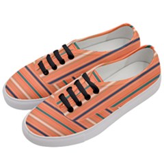 Horizontal Line Orange Women s Classic Low Top Sneakers