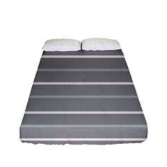 Horizontal Line Grey Pink Fitted Sheet (full/ Double Size)