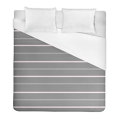 Horizontal Line Grey Pink Duvet Cover (full/ Double Size)