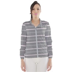 Horizontal Line Grey Pink Wind Breaker (women)