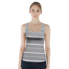 Horizontal Line Grey Pink Racer Back Sports Top