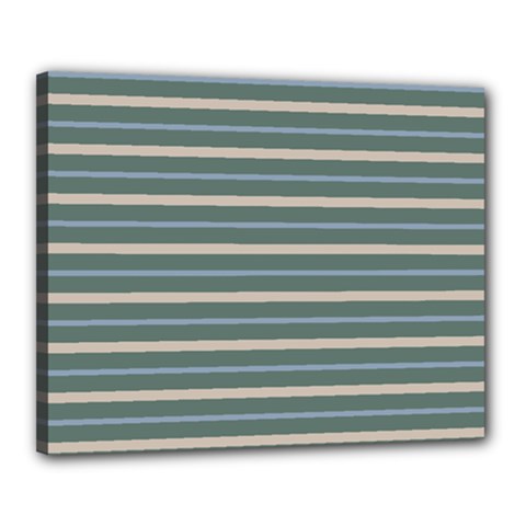 Horizontal Line Grey Blue Canvas 20  X 16 