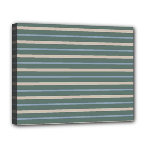 Horizontal Line Grey Blue Deluxe Canvas 20  X 16  