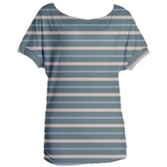 Horizontal Line Grey Blue Women s Oversized Tee