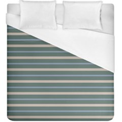 Horizontal Line Grey Blue Duvet Cover (king Size)