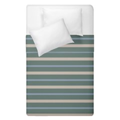 Horizontal Line Grey Blue Duvet Cover Double Side (single Size)