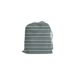 Horizontal Line Grey Blue Drawstring Pouches (xs) 