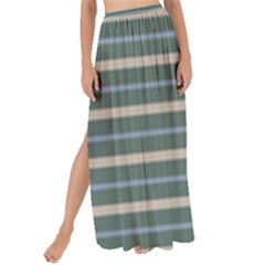 Horizontal Line Grey Blue Maxi Chiffon Tie-up Sarong