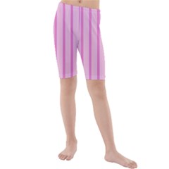 Line Pink Vertical Kids  Mid Length Swim Shorts by Mariart