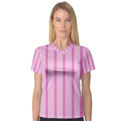 Line Pink Vertical V-neck Sport Mesh Tee