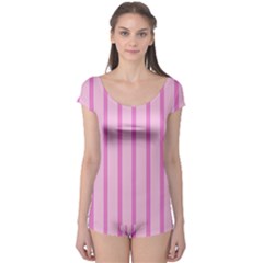 Line Pink Vertical Boyleg Leotard  by Mariart