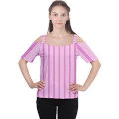 Line Pink Vertical Cutout Shoulder Tee