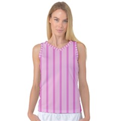 Line Pink Vertical Women s Basketball Tank Top by Mariart