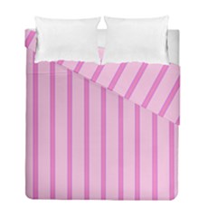 Line Pink Vertical Duvet Cover Double Side (full/ Double Size)