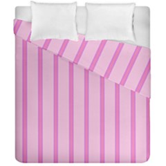 Line Pink Vertical Duvet Cover Double Side (california King Size) by Mariart