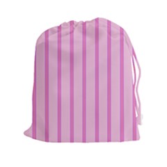 Line Pink Vertical Drawstring Pouches (xxl) by Mariart