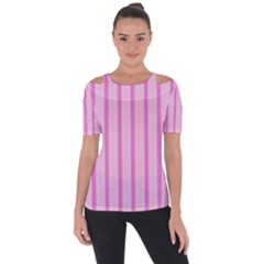 Line Pink Vertical Short Sleeve Top