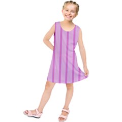 Line Pink Vertical Kids  Tunic Dress