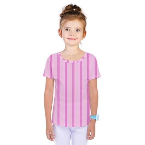 Line Pink Vertical Kids  One Piece Tee by Mariart