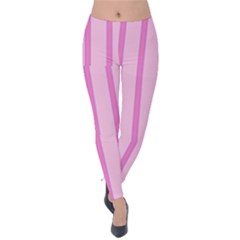 Line Pink Vertical Velvet Leggings by Mariart