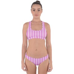 Line Pink Vertical Cross Back Hipster Bikini Set