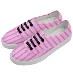 Line Pink Vertical Women s Classic Low Top Sneakers by Mariart