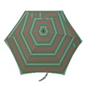 Horizontal Line Red Green Mini Folding Umbrellas View1