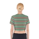 Horizontal Line Red Green Cotton Crop Top View2