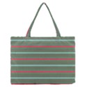 Horizontal Line Red Green Zipper Medium Tote Bag View1