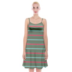 Horizontal Line Red Green Spaghetti Strap Velvet Dress by Mariart