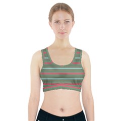 Horizontal Line Red Green Sports Bra With Pocket by Mariart