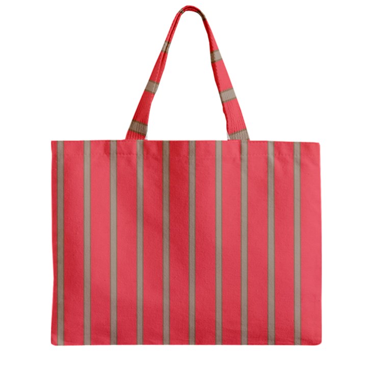 Line Red Grey Vertical Zipper Mini Tote Bag