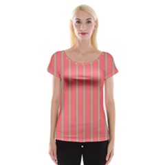 Line Red Grey Vertical Cap Sleeve Tops by Mariart