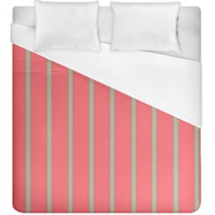 Line Red Grey Vertical Duvet Cover (king Size) by Mariart