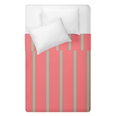 Line Red Grey Vertical Duvet Cover Double Side (single Size)