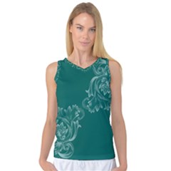 Leaf Green Blue Sexy Women s Basketball Tank Top by Mariart