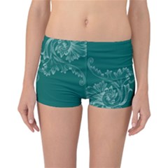 Leaf Green Blue Sexy Reversible Boyleg Bikini Bottoms by Mariart