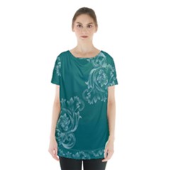 Leaf Green Blue Sexy Skirt Hem Sports Top