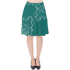 Leaf Green Blue Sexy Velvet High Waist Skirt