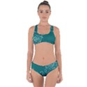 Leaf Green Blue Sexy Criss Cross Bikini Set View1