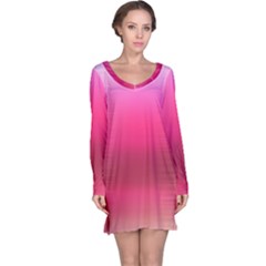 Line Pink Space Sexy Rainbow Long Sleeve Nightdress