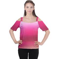 Line Pink Space Sexy Rainbow Cutout Shoulder Tee