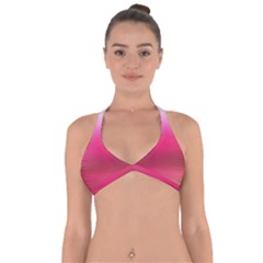 Line Pink Space Sexy Rainbow Halter Neck Bikini Top by Mariart