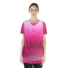 Line Pink Space Sexy Rainbow Skirt Hem Sports Top