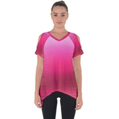 Line Pink Space Sexy Rainbow Cut Out Side Drop Tee