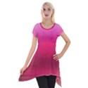 Line Pink Space Sexy Rainbow Short Sleeve Side Drop Tunic View1