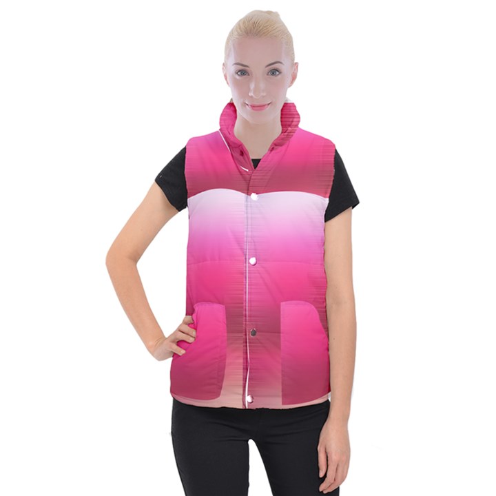 Line Pink Space Sexy Rainbow Women s Button Up Puffer Vest