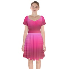 Line Pink Space Sexy Rainbow Short Sleeve Bardot Dress by Mariart