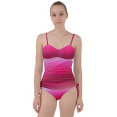 Line Pink Space Sexy Rainbow Sweetheart Tankini Set