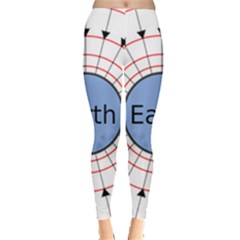 Magnetik Earth s Gravitational Line Triangle Leggings  by Mariart